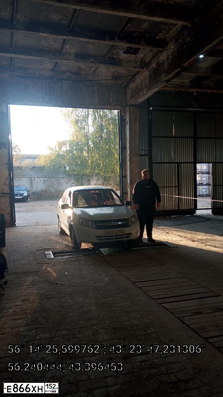 Фото автомобиля LADA 2190 GRANTA, 2012 — госномер Е866ХН152. Цвет: Белый