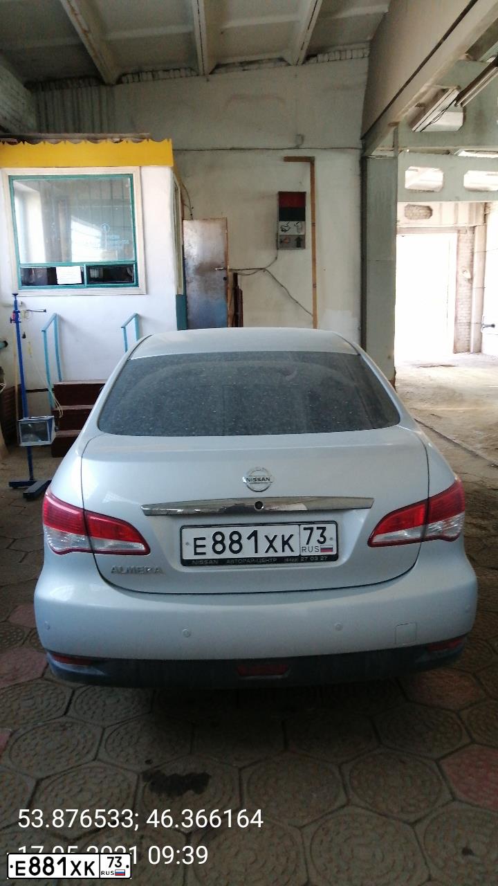 Фото автомобиля NISSAN ALMERA /AVTOVAZ/, 2017 — госномер Е881ХК73. Цвет: СЕРЕБРИСТЫЙ