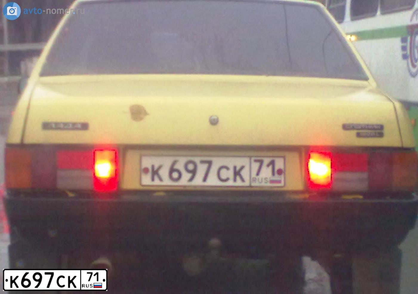 Фото автомобиля LADA 2109 SAMARA, 2000 — госномер К697СК71. Цвет: ЗОЛОТОЙ