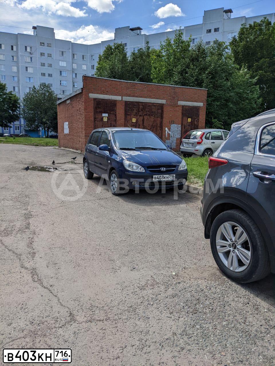 Фото автомобиля HYUNDAI GETZ, 2007 — госномер А575ВВ16. Цвет: синий