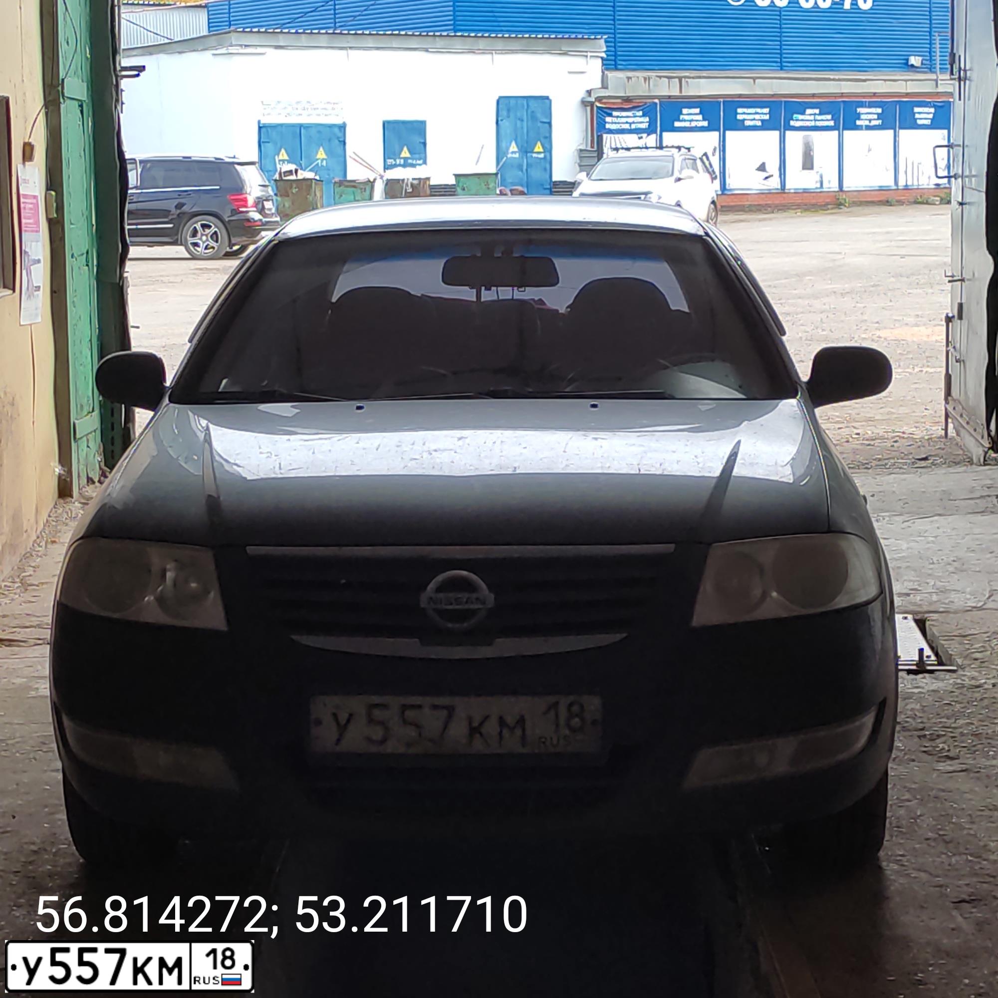 Фото автомобиля NISSAN ALMERA, 2006 — госномер У557КМ18. Цвет: СЕРЕБРИСТО-СИНИЙ