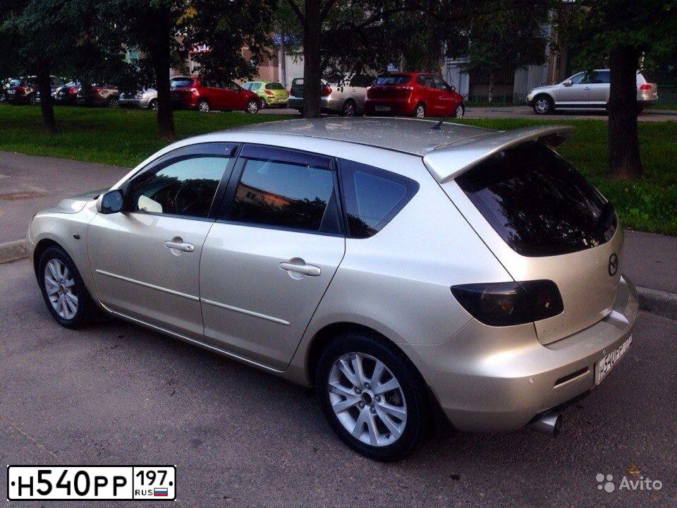 Фото автомобиля MAZDA 3, 2007 — госномер Н540РР197. Цвет: СЕРО-ЗОЛОТИСТЫЙ