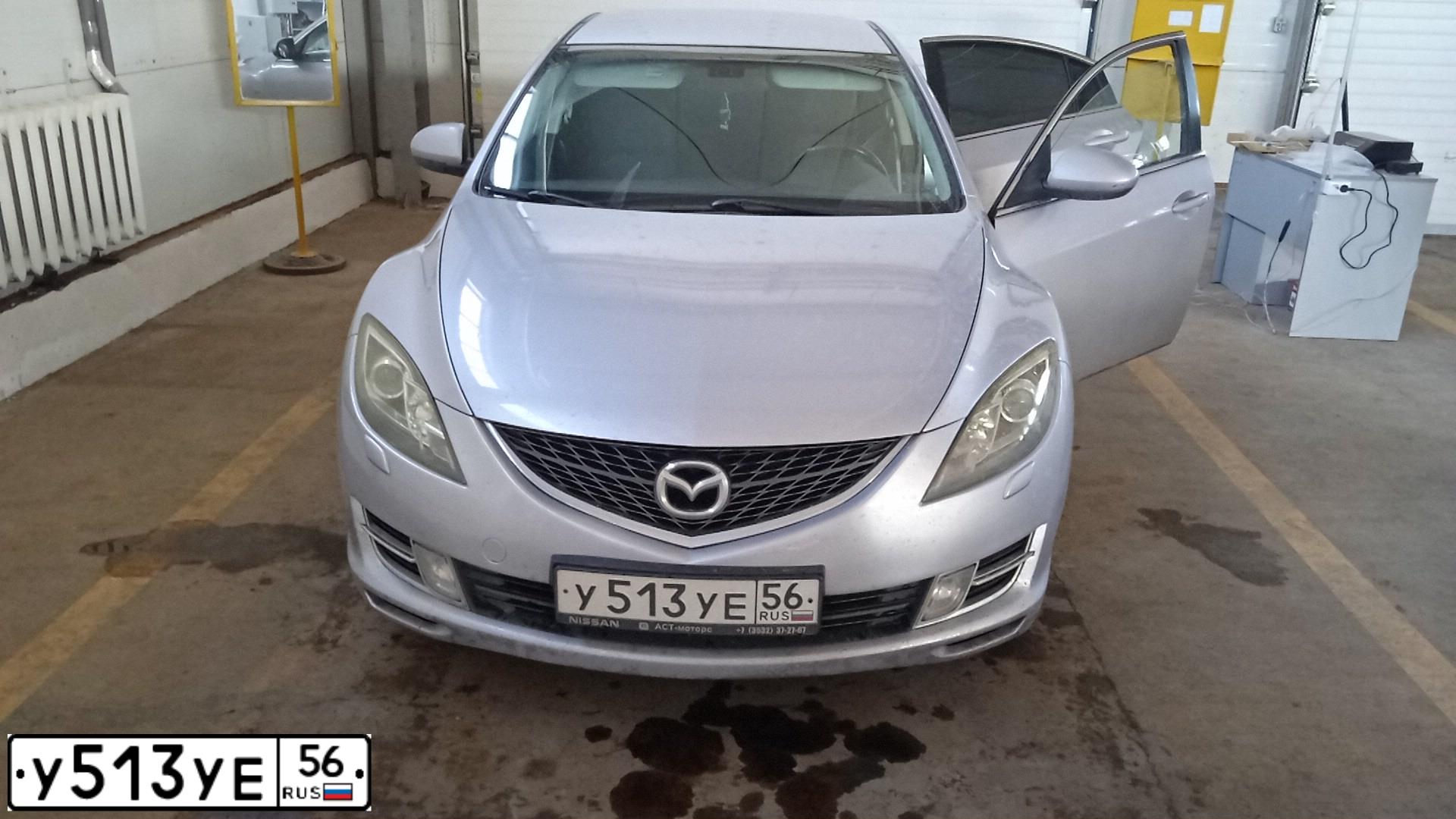 Фото автомобиля MAZDA 6, 2008 — госномер Е133УВ156. Цвет: СИРЕНЕВЫЙ