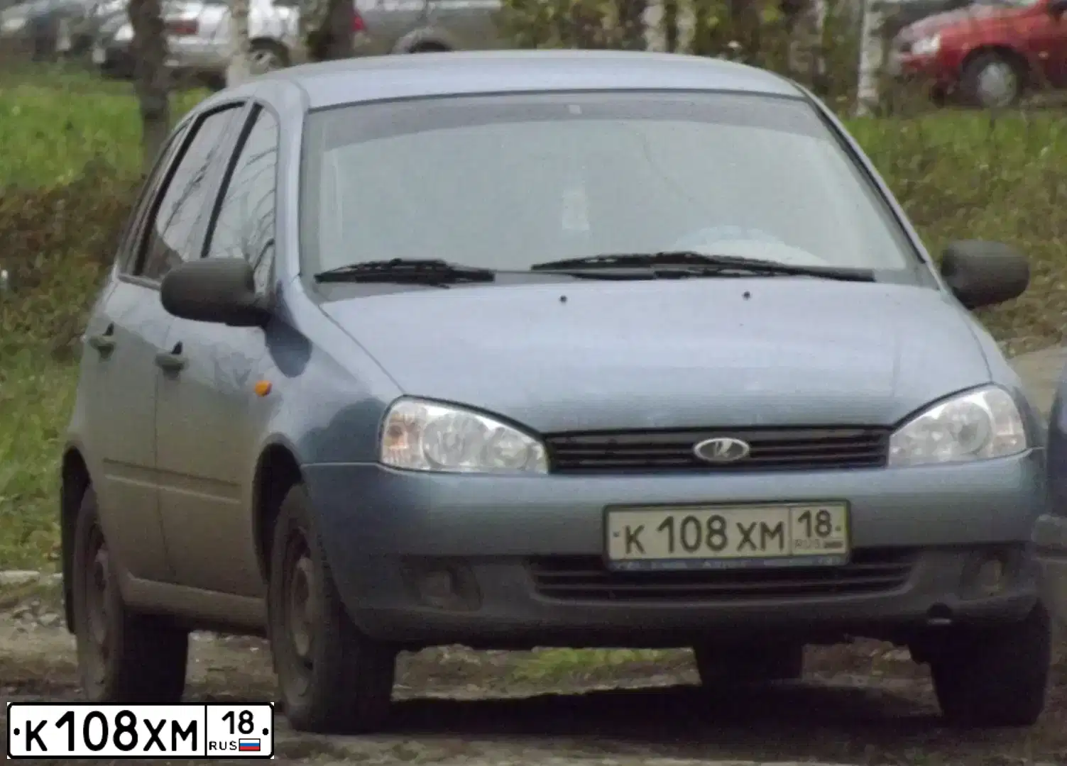Фото автомобиля LADA 1119 KALINA, 2007 — госномер С421НУ18. Цвет: Серо-Синий