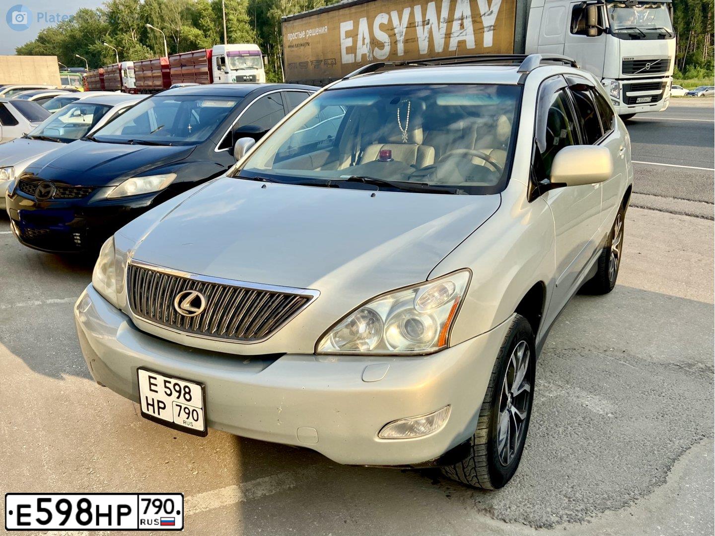 Фото автомобиля LEXUS RX330, 2003 — госномер Е598НР790. Цвет: СЕРЫЙ