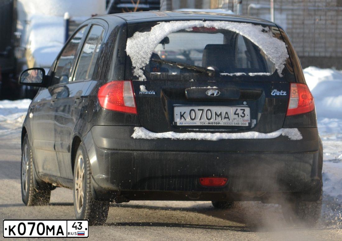 Фото автомобиля HYUNDAI GETZ, 2007 — госномер Н217РВ43. Цвет: ЧЕРНЫЙ