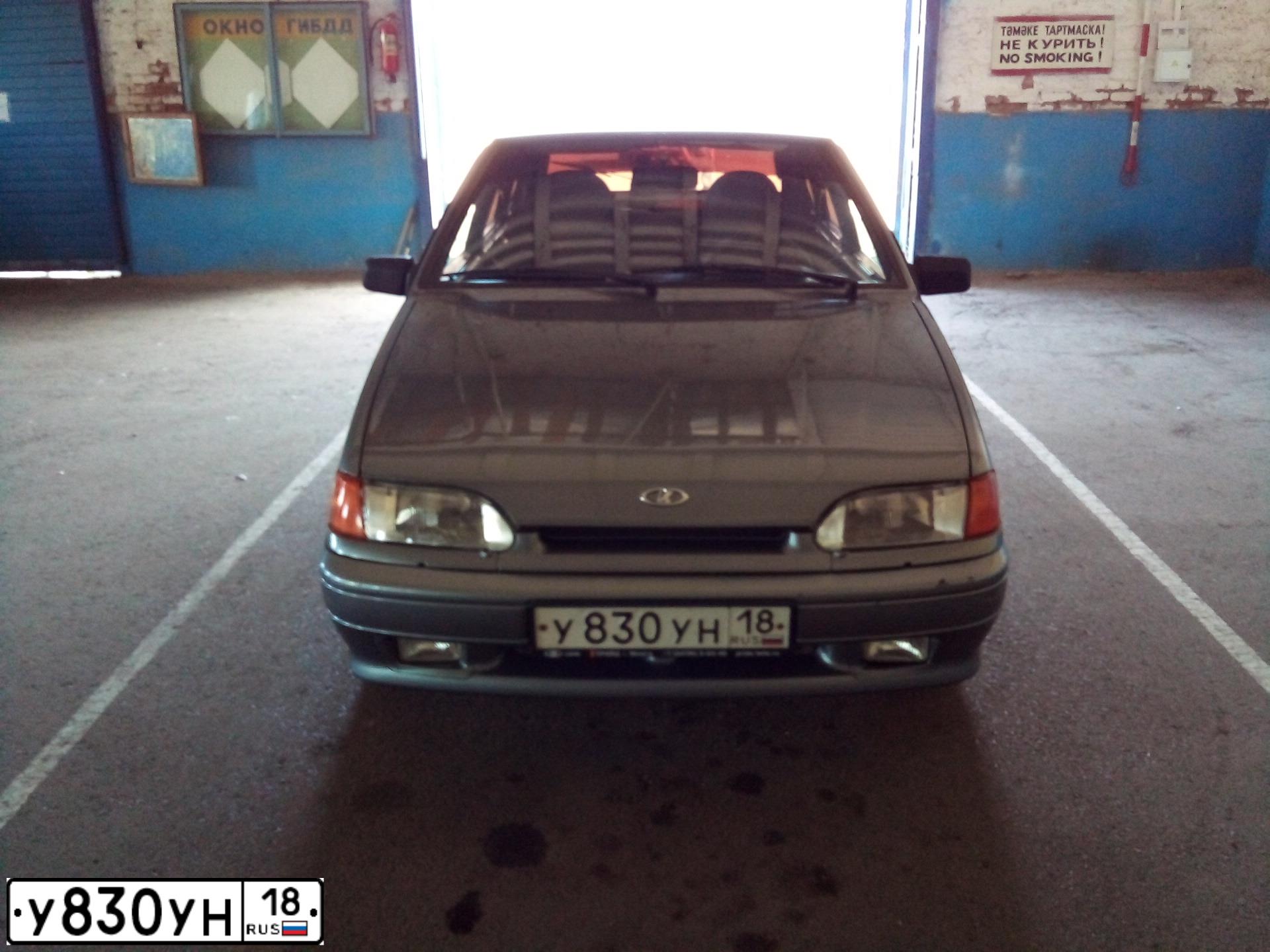 Фото автомобиля LADA 2114 SAMARA, 2010 — госномер К435НТ18. Цвет: Средне-серо-зеленый