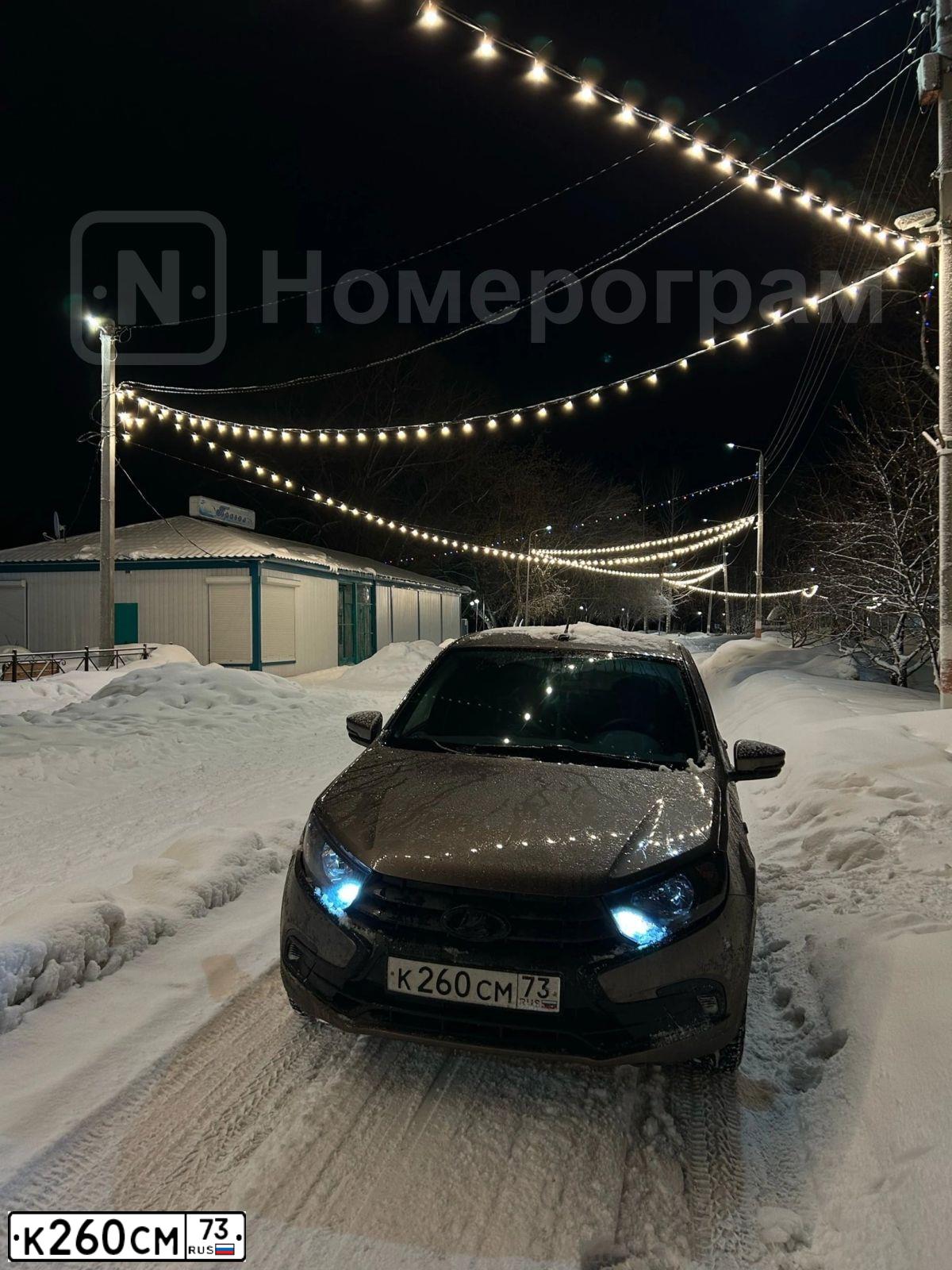 Фото автомобиля LADA 2192 GRANTA, 2019 — госномер К260СМ73. Цвет: золотисто коричневый