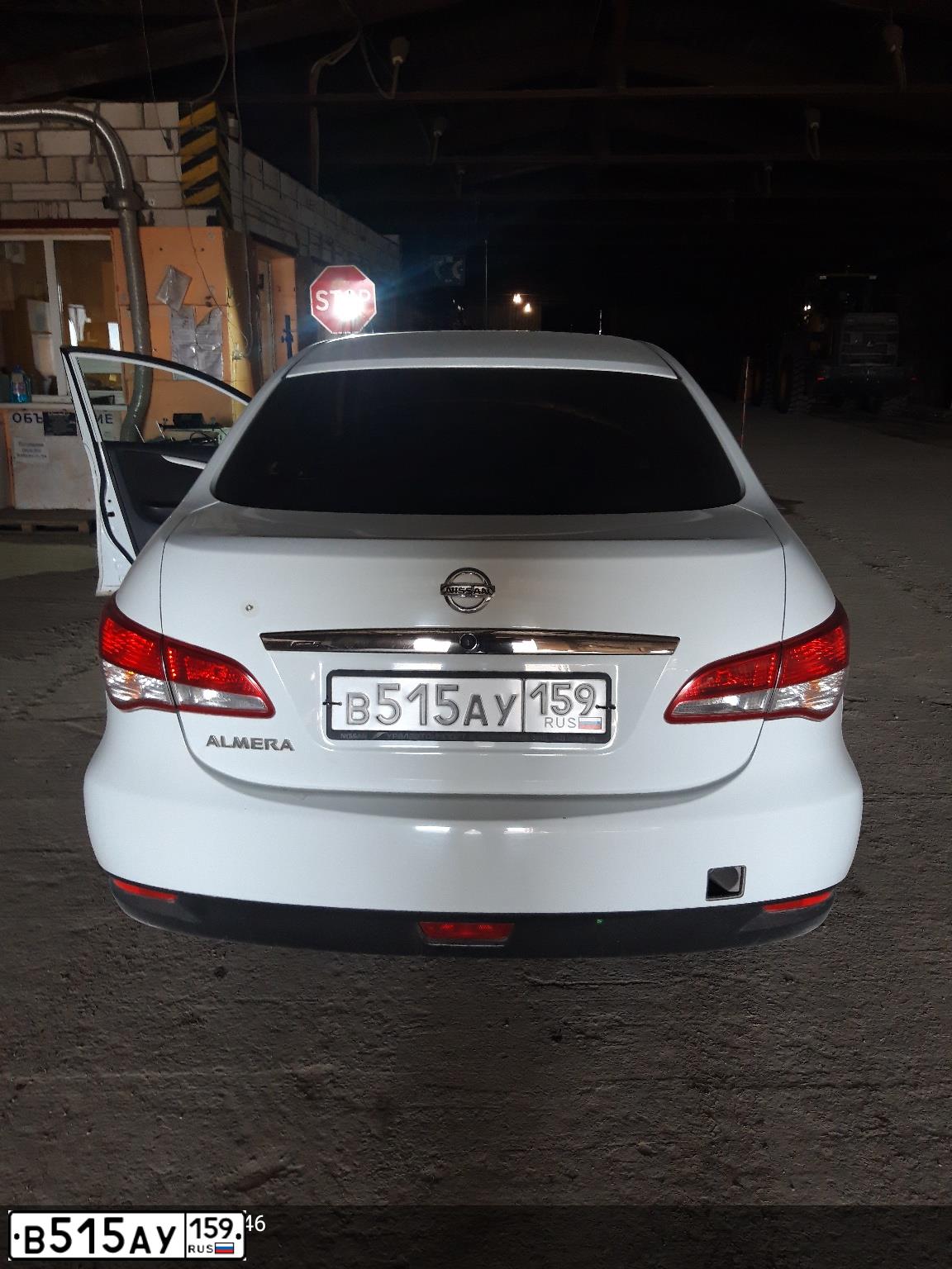 Фото автомобиля NISSAN ALMERA /AVTOVAZ/, 2015 — госномер В515АУ159. Цвет: Белый