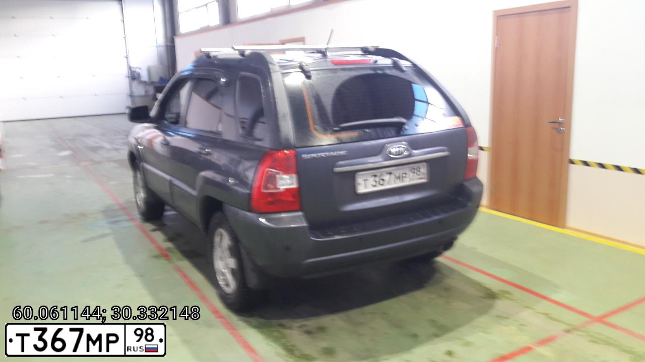Фото автомобиля KIA SPORTAGE, 2008 — госномер Т367МР98. Цвет: СЕРЫЙ