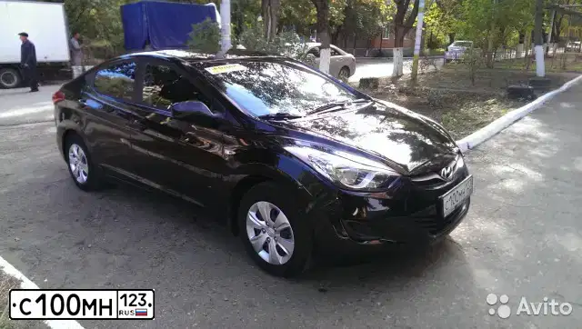 Фото автомобиля HYUNDAI ELANTRA, 2013 — госномер С100МН123. Цвет: ЧЕРНЫЙ