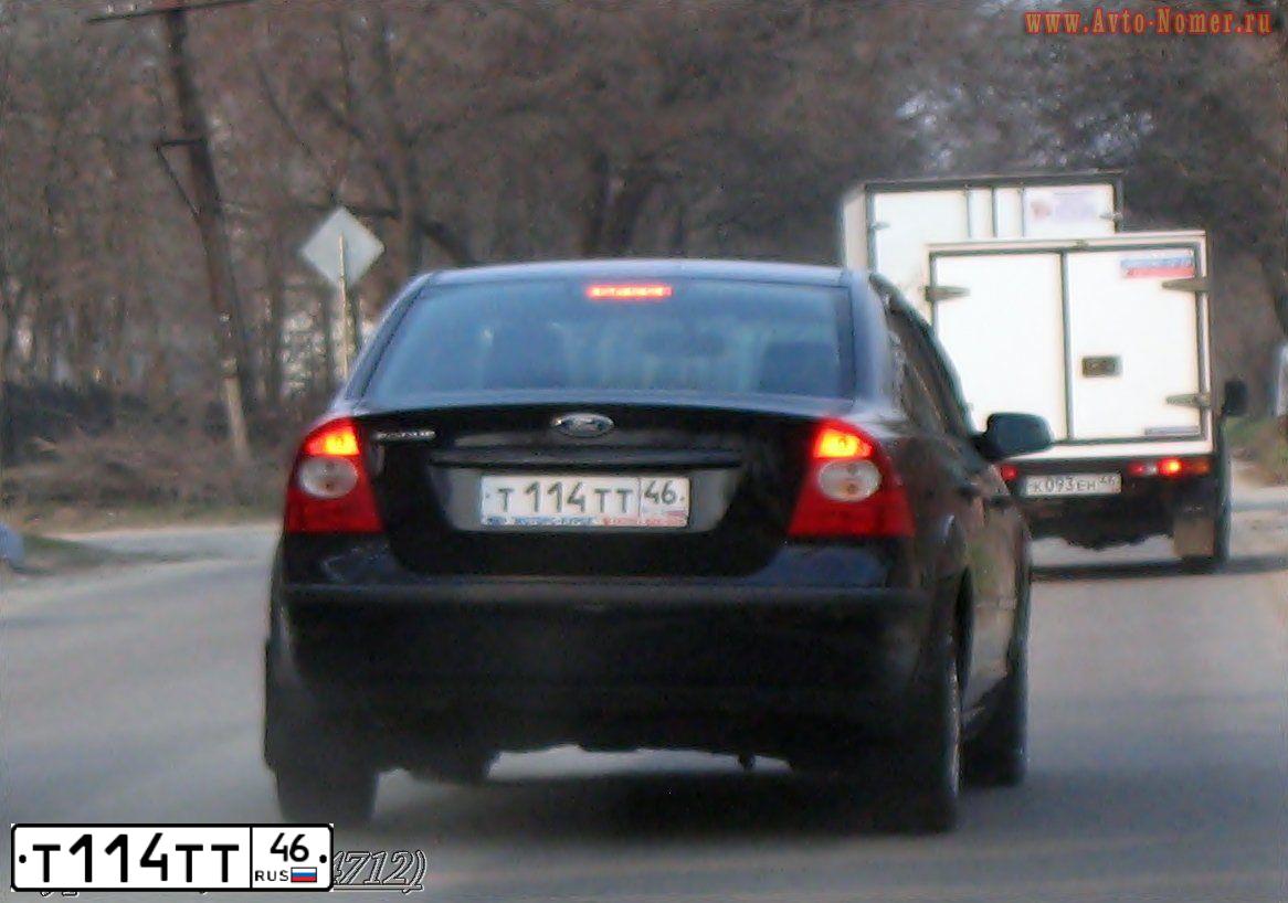 Фото автомобиля FORD FOCUS, 2008 — госномер Т114ТТ46. Цвет: ЧЕРНЫЙ