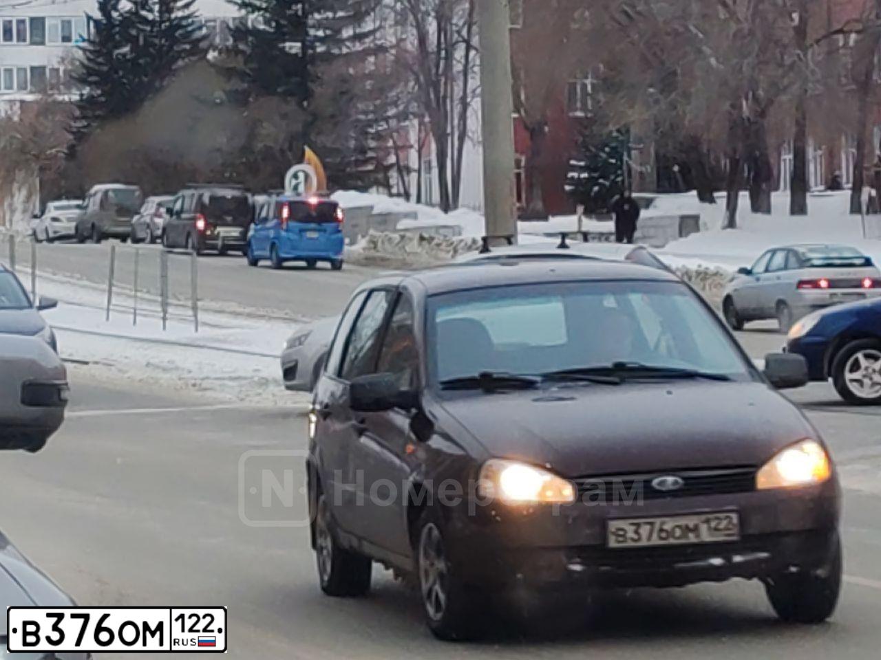 Фото автомобиля LADA 1117 KALINA, 2012 — госномер В376ОМ122. Цвет: ТЕМНО-ВИШНЕВЫЙ