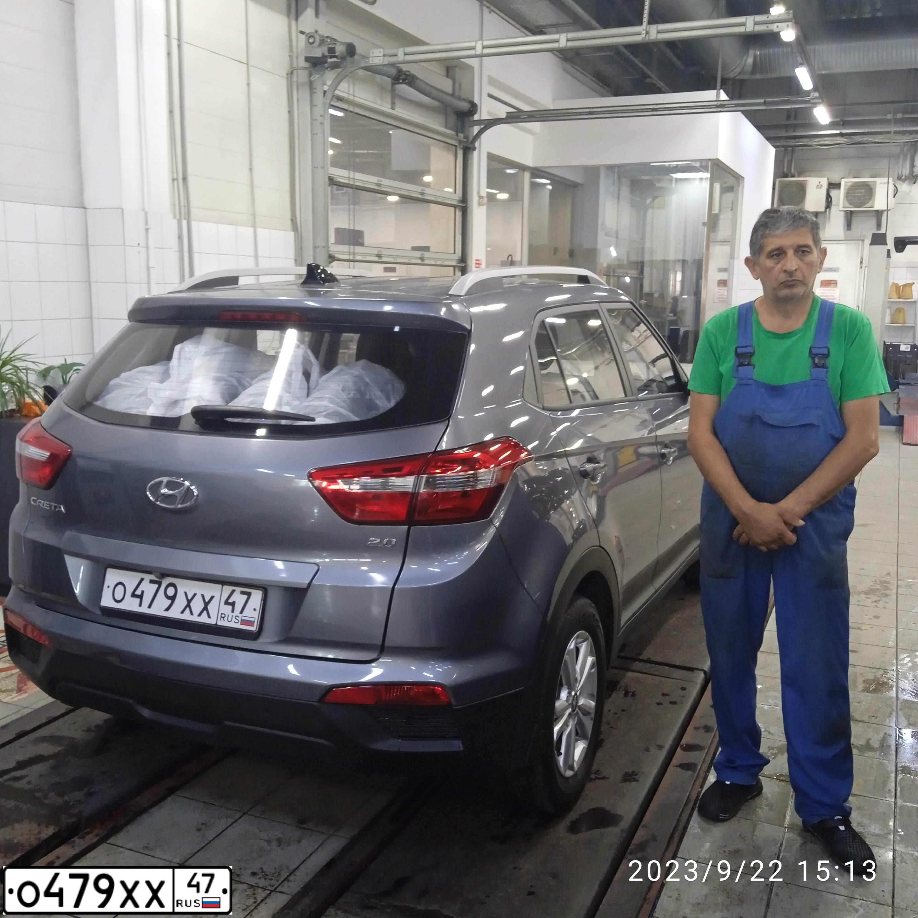 Фото автомобиля HYUNDAI CRETA, 2019 — госномер К509МР147. Цвет: Серый