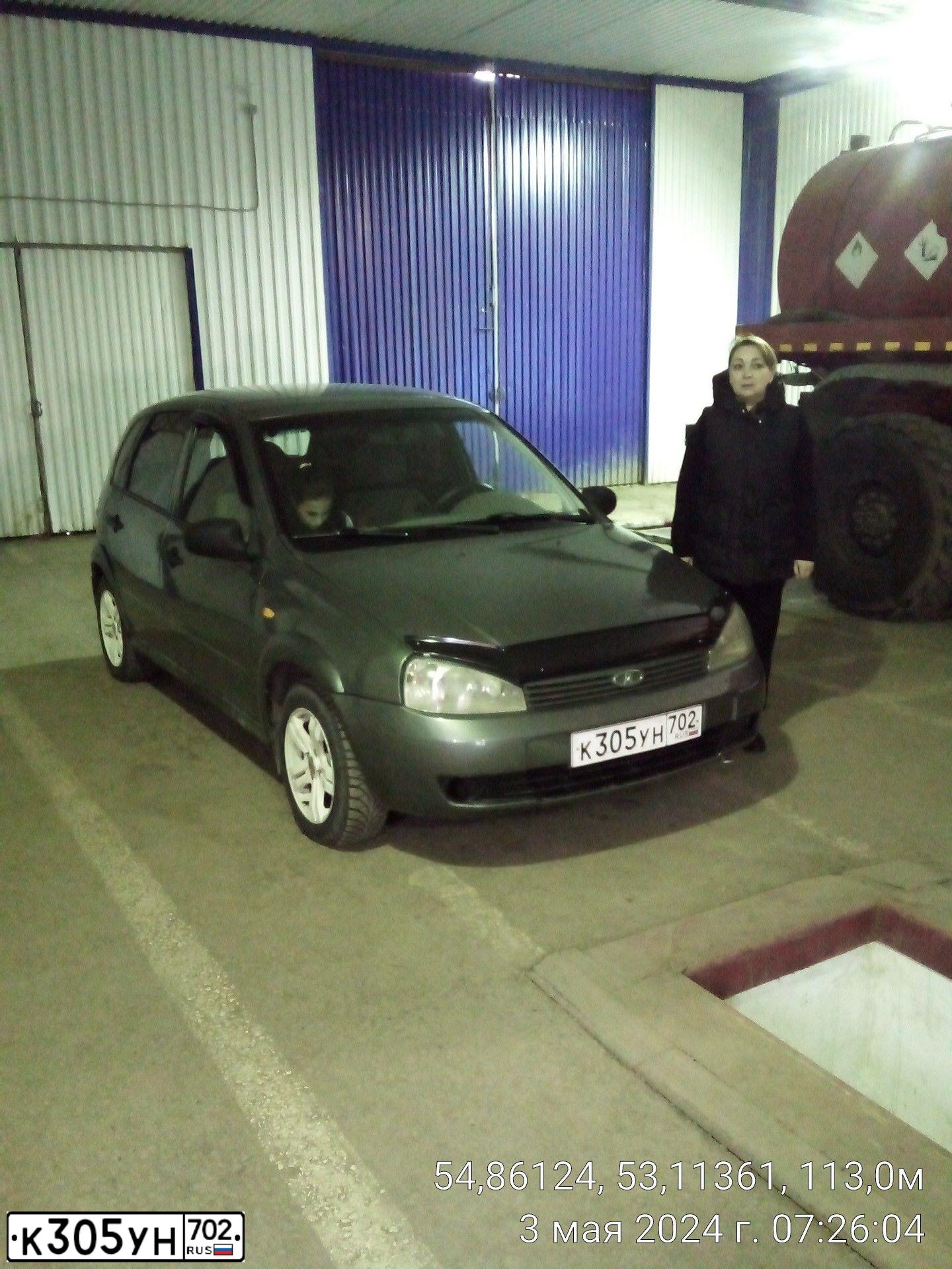 Фото автомобиля LADA 1119 KALINA, 2008 — госномер Р031МВ716. Цвет: Темно-серый металлик