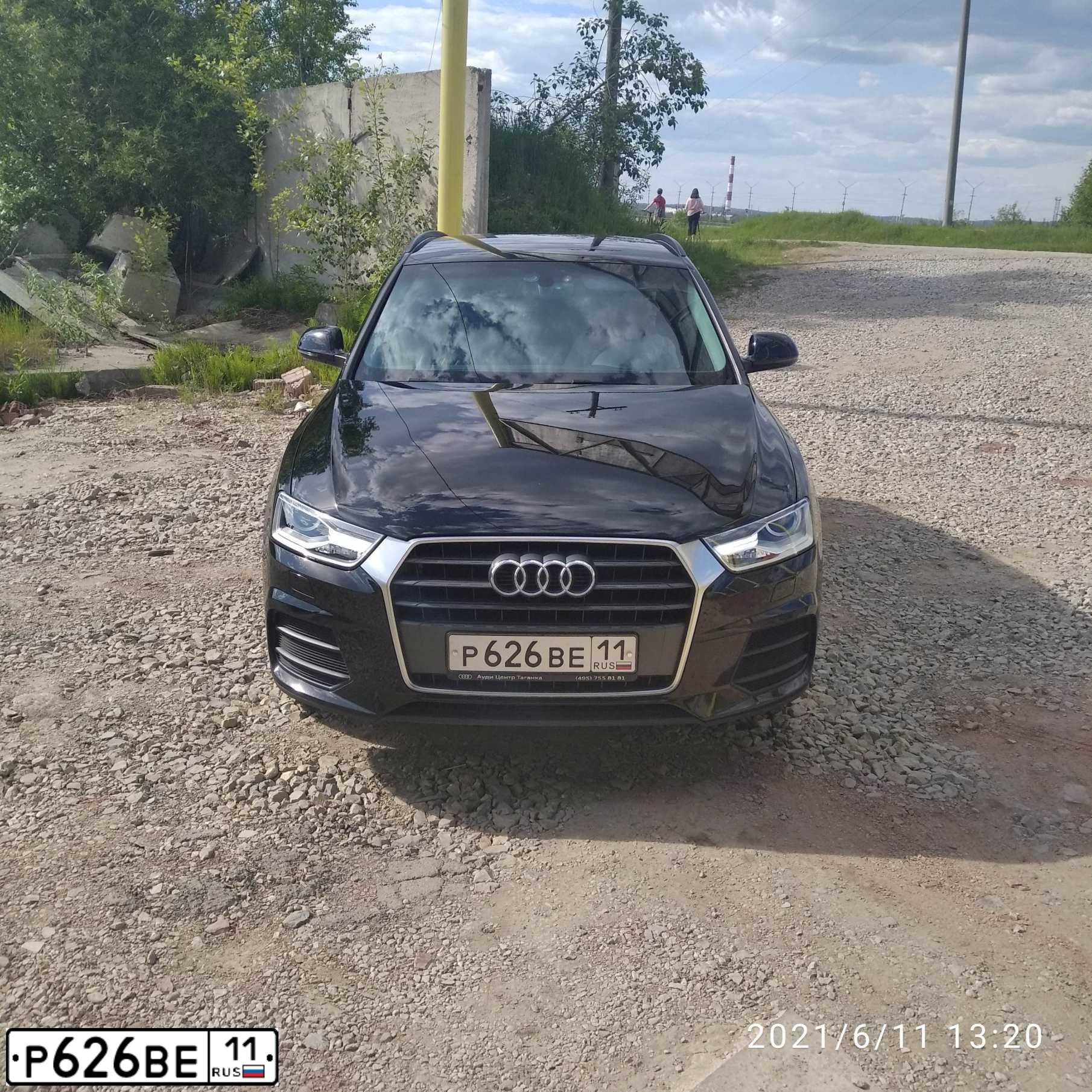 Фото автомобиля AUDI Q3, 2016 — госномер Р626ВЕ11. Цвет: ЧЕРНЫЙ