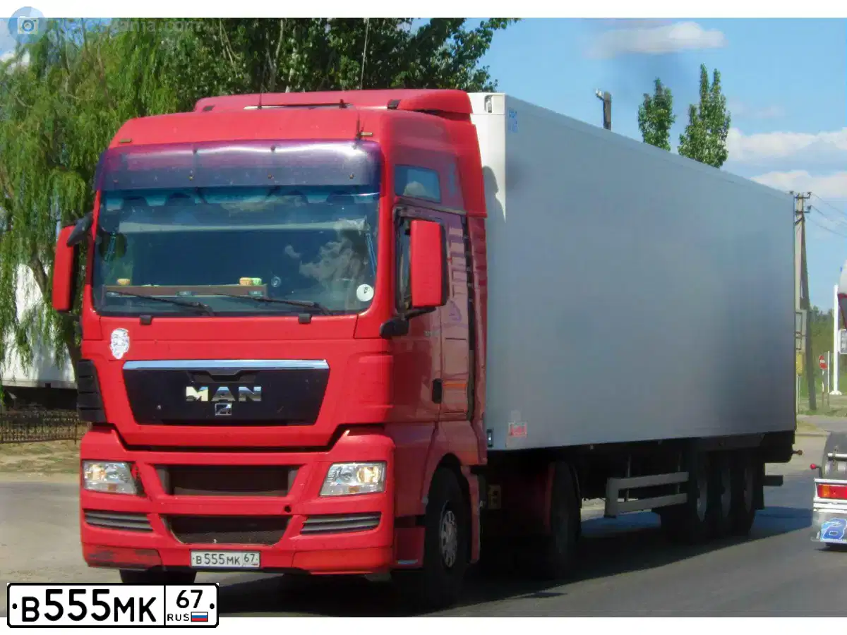 Фото автомобиля MAN TGA 18.XXX /4X2/, 2008 — госномер О151РУ32. Цвет: синий