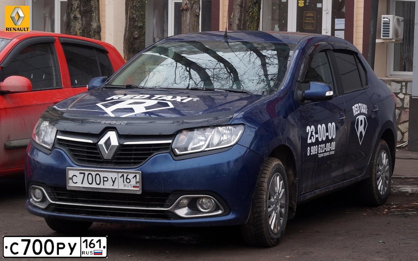 Фото автомобиля RENAULT LOGAN, 2014 — госномер С700РУ161. Цвет: СИНИЙ