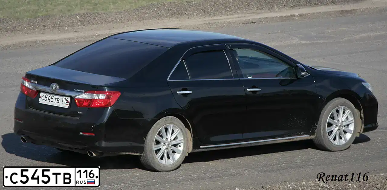 Фото автомобиля TOYOTA CAMRY, 2012 — госномер С545ТВ116. Цвет: ЧЕРНЫЙ МЕТАЛЛИК