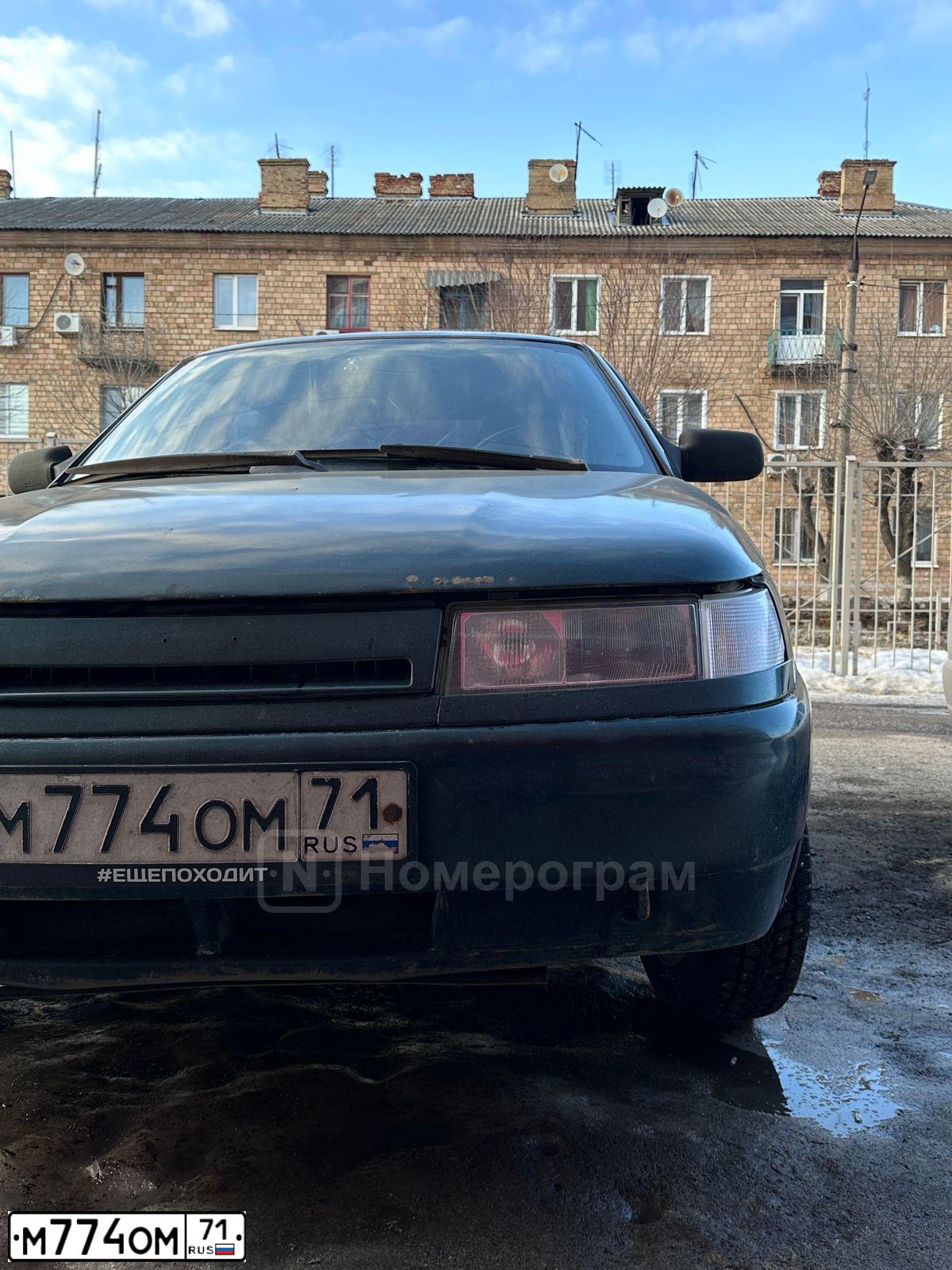 Фото автомобиля LADA 2112, 2004 — госномер М774ОМ71. Цвет: Темно-зеленый