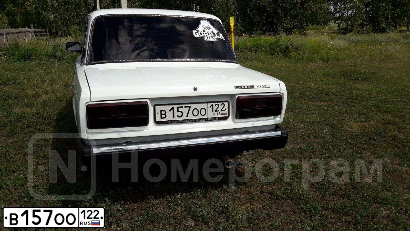 Фото автомобиля LADA 2107, 2011 — госномер В157ОО122. Цвет: ЯРКО-БЕЛЫЙ