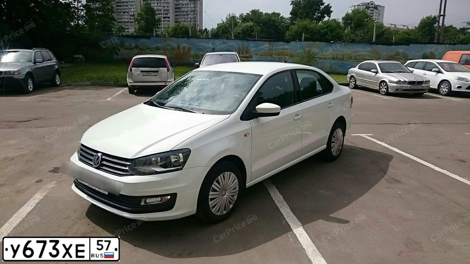 Фото автомобиля VOLKSWAGEN POLO, 2017 — госномер У673ХЕ57. Цвет: БЕЛЫЙ