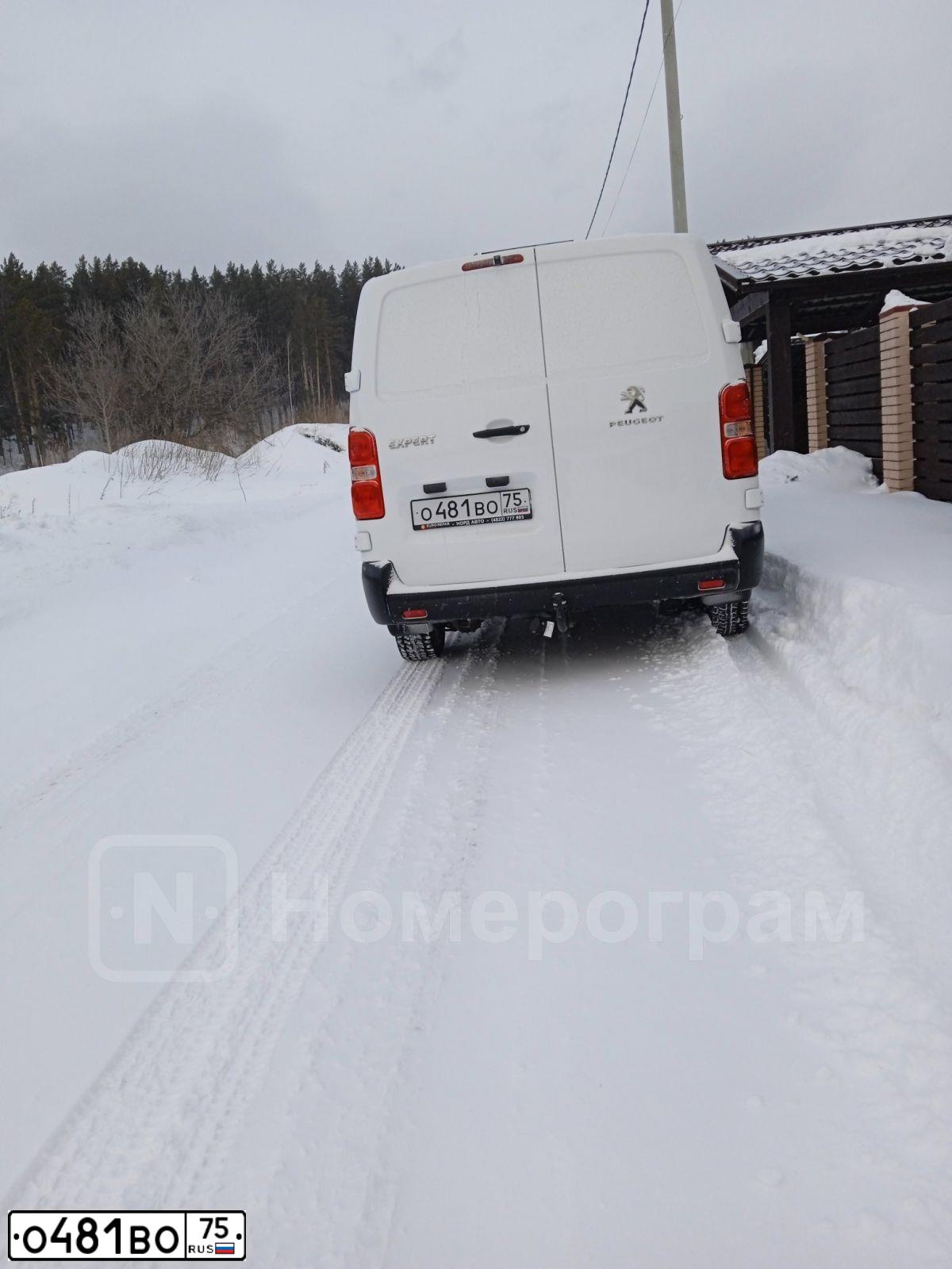 Фото автомобиля VOLKSWAGEN TRANSPORTER, 2019 — госномер О481ВО75. Цвет: Белый