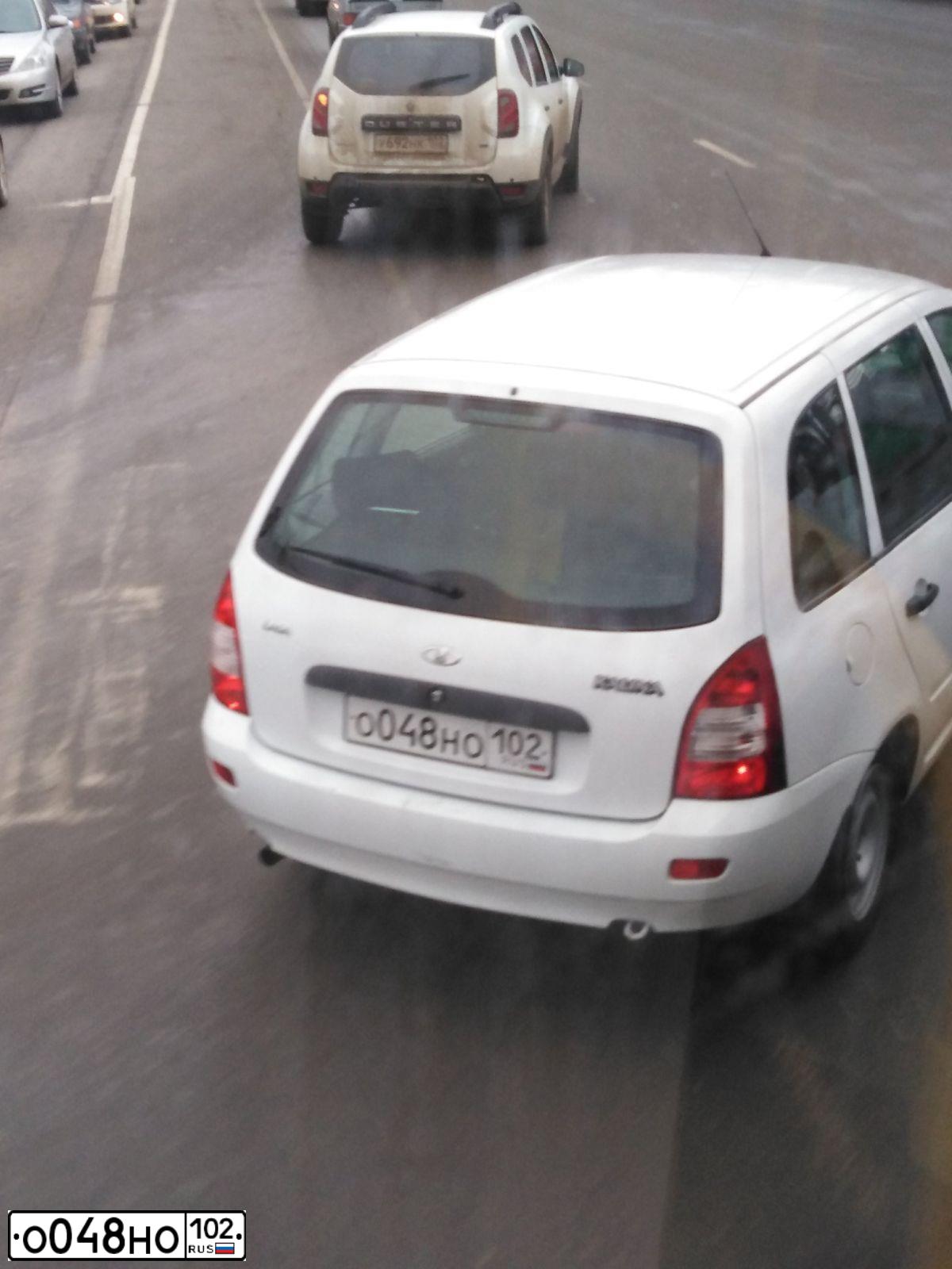 Фото автомобиля LADA 1117 KALINA, 2013 — госномер О048НО102. Цвет: Белый