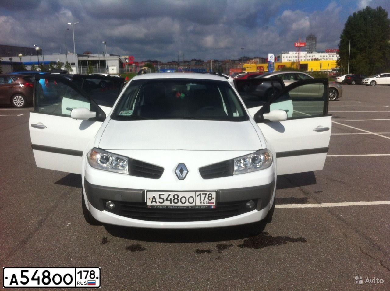 Фото автомобиля RENAULT MEGANE, 2006 — госномер А548ОО178. Цвет: Белый