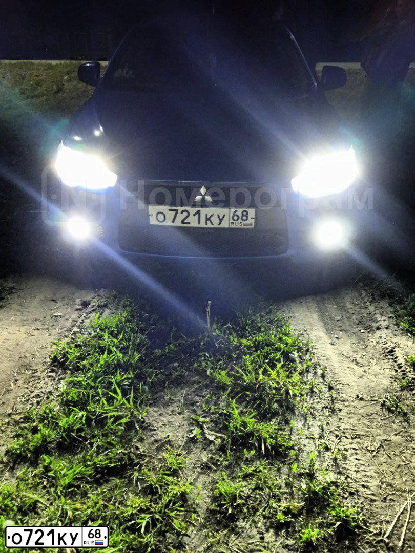 Фото автомобиля MITSUBISHI LANCER, 2008 — госномер О721КУ68. Цвет: СИНИЙ