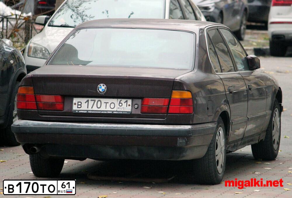 Фото автомобиля BMW SERIE 5, 1990 — госномер В170ТО61. Цвет: Т.КРАСНЫЙ