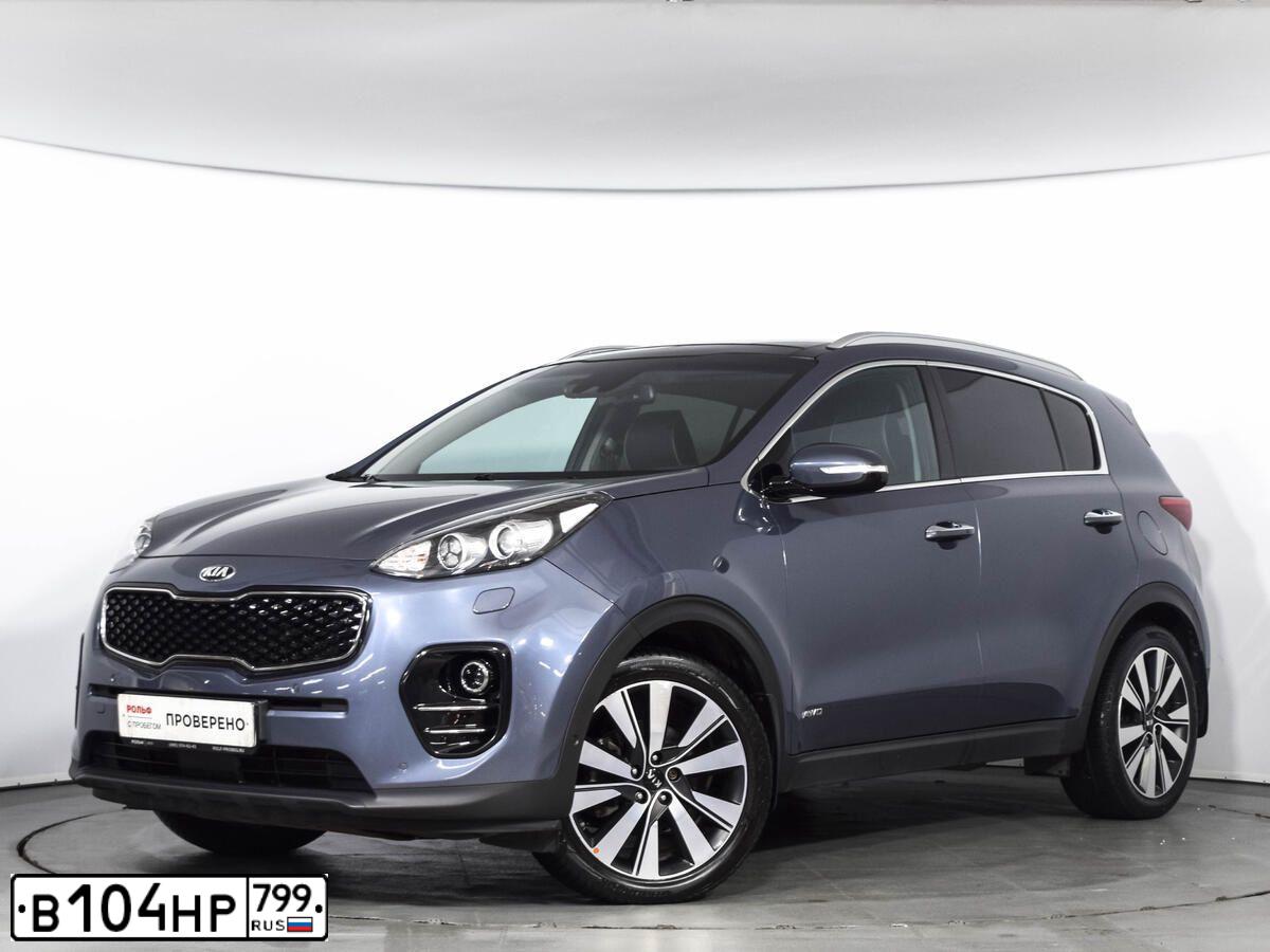Фото автомобиля KIA SPORTAGE, 2017 — госномер К800АМ977. Цвет: синий