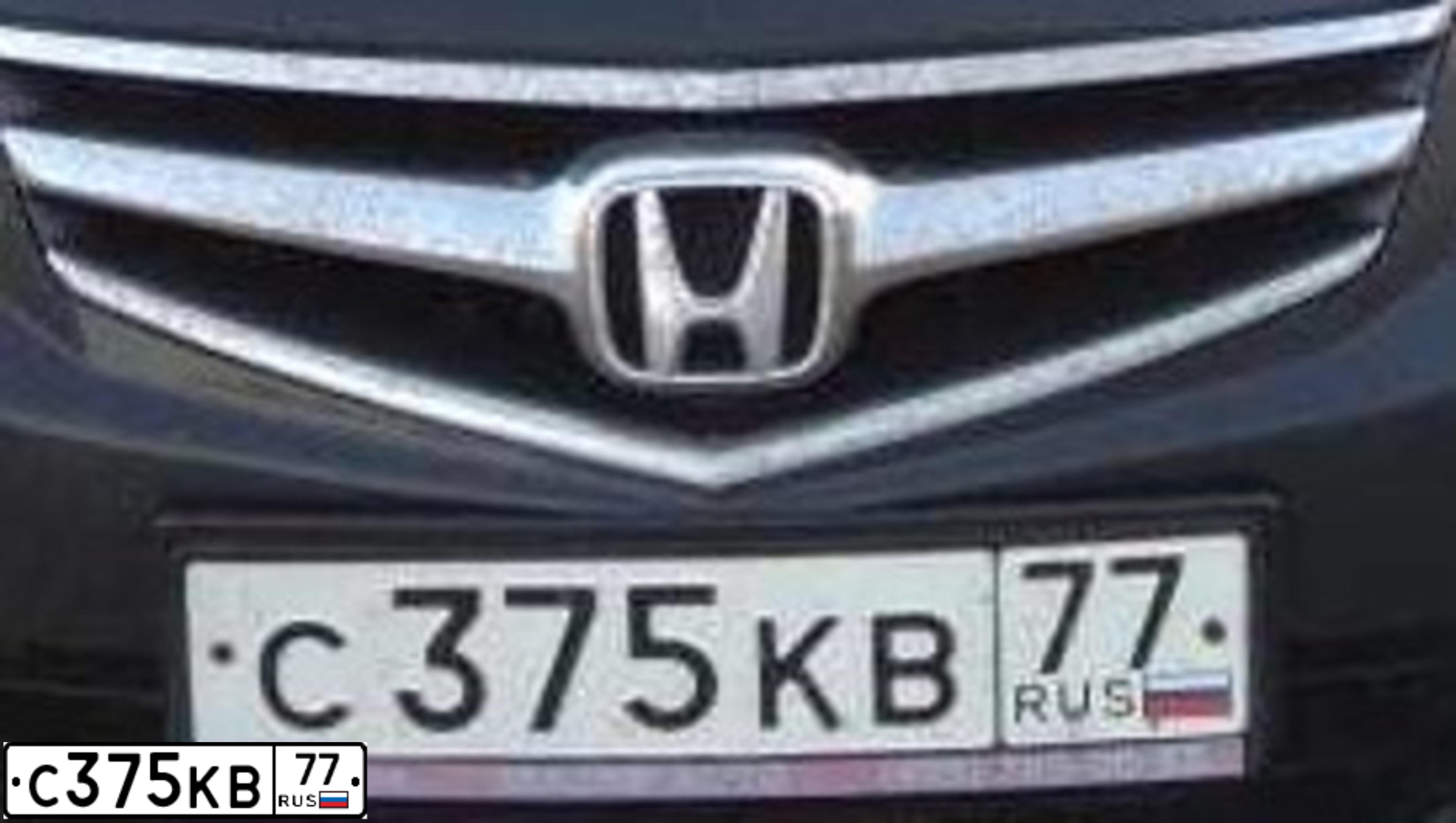 Фото автомобиля HONDA ACCORD, 2006 — госномер С375КВ77. Цвет: ЧЕРНЫЙ