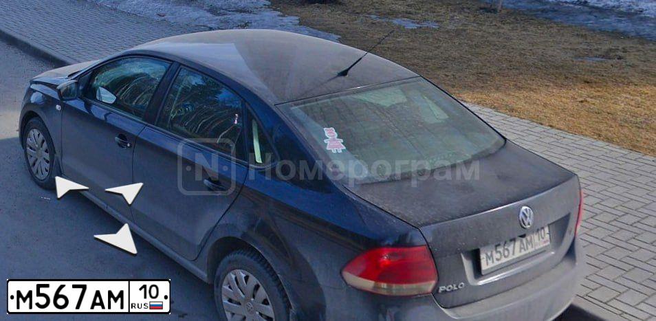 Фото автомобиля VOLKSWAGEN POLO, 2012 — госномер М567АМ10. Цвет: ЧЕРНЫЙ