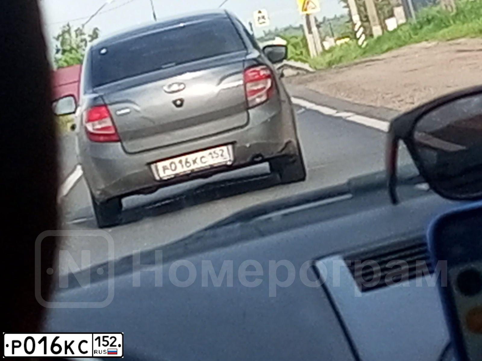 Фото автомобиля LADA 2190 GRANTA, 2018 — госномер Р016КС152. Цвет: СЕРЕБРИСТО-ТЕМНО СЕРЫЙ