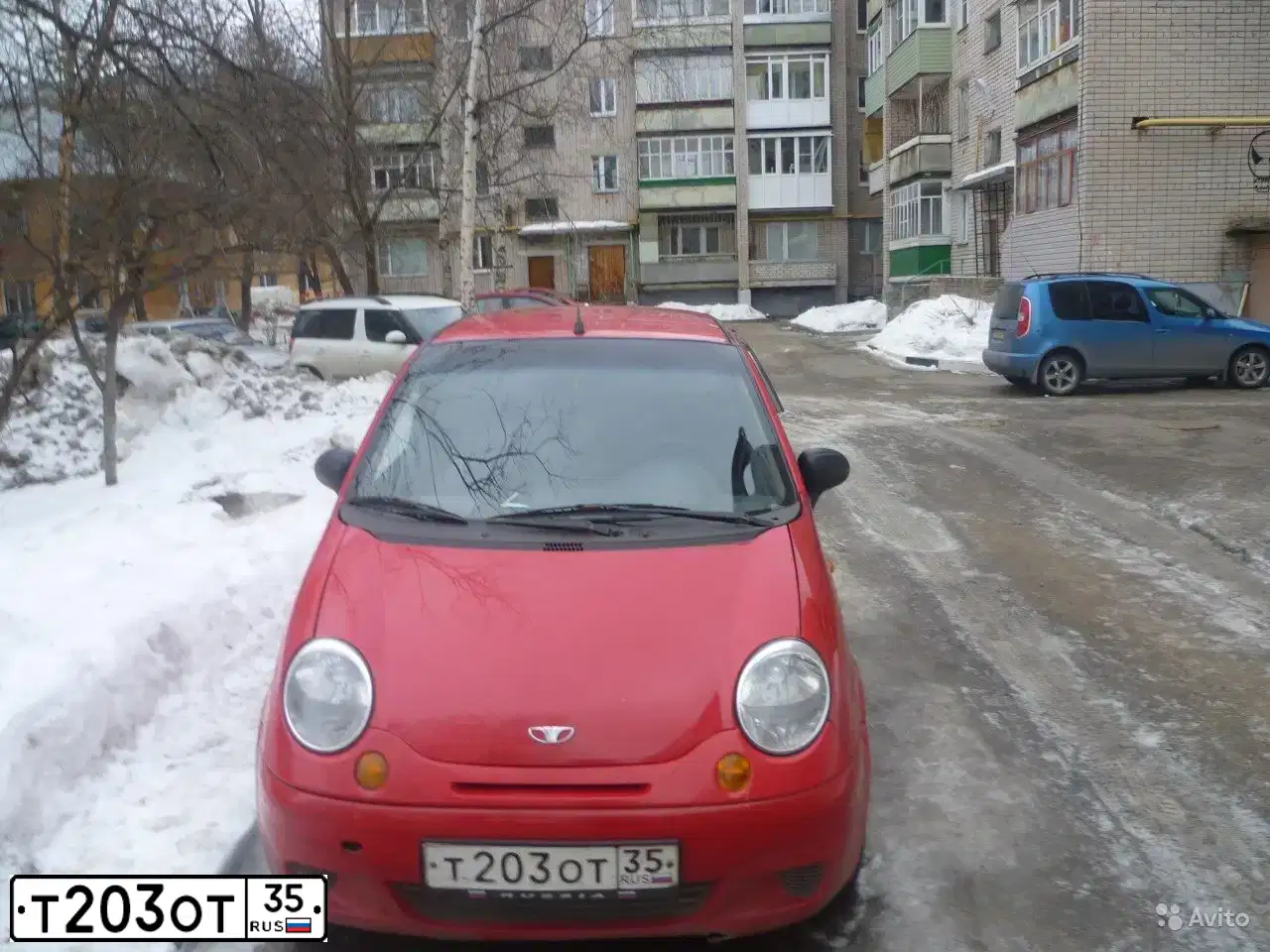 Фото автомобиля DAEWOO O MATIZ, 2007 — госномер К747КВ35. Цвет: Красный