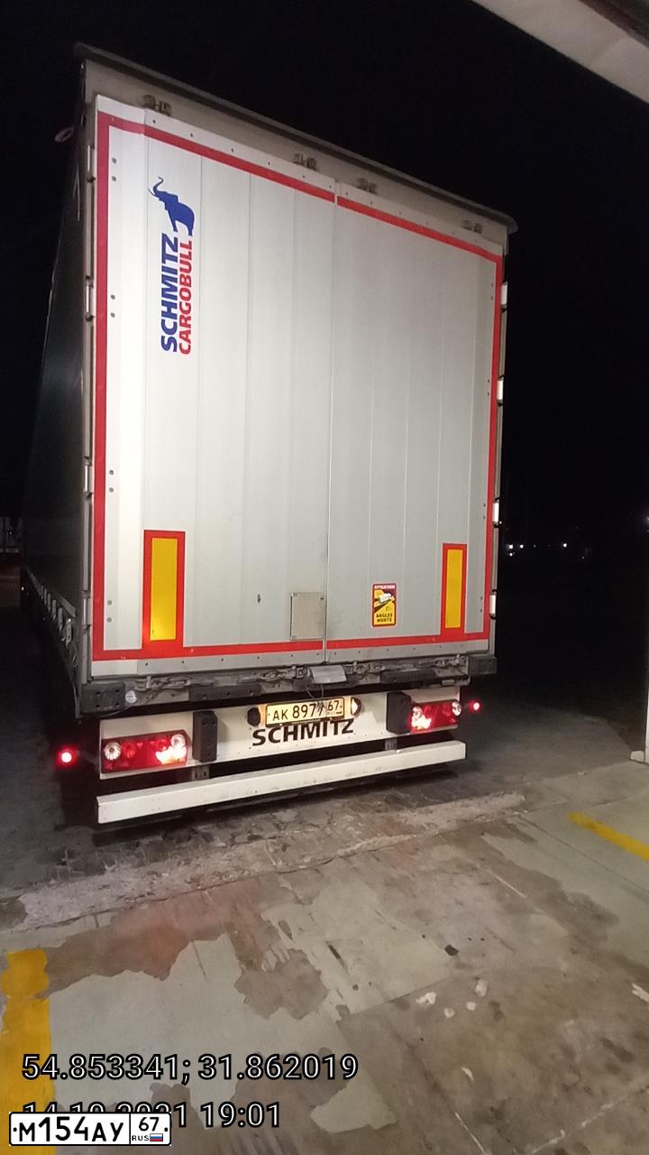 Фото автомобиля DAF XF 105 FT /4X2/, 2019 — госномер М154АУ67. Цвет: БЕЛЫЙ