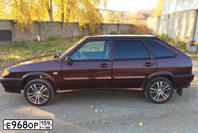 Фото автомобиля LADA 2114 SAMARA, 2013 — госномер Н523МА159. Цвет: ТЕМНО-ВИШНЕВЫЙ