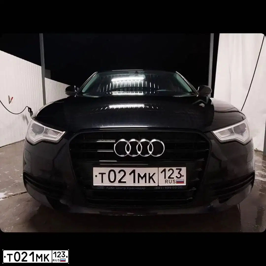 Фото автомобиля AUDI A6, 2013 — госномер К624ЕВ761. Цвет: ЧЕРНЫЙ