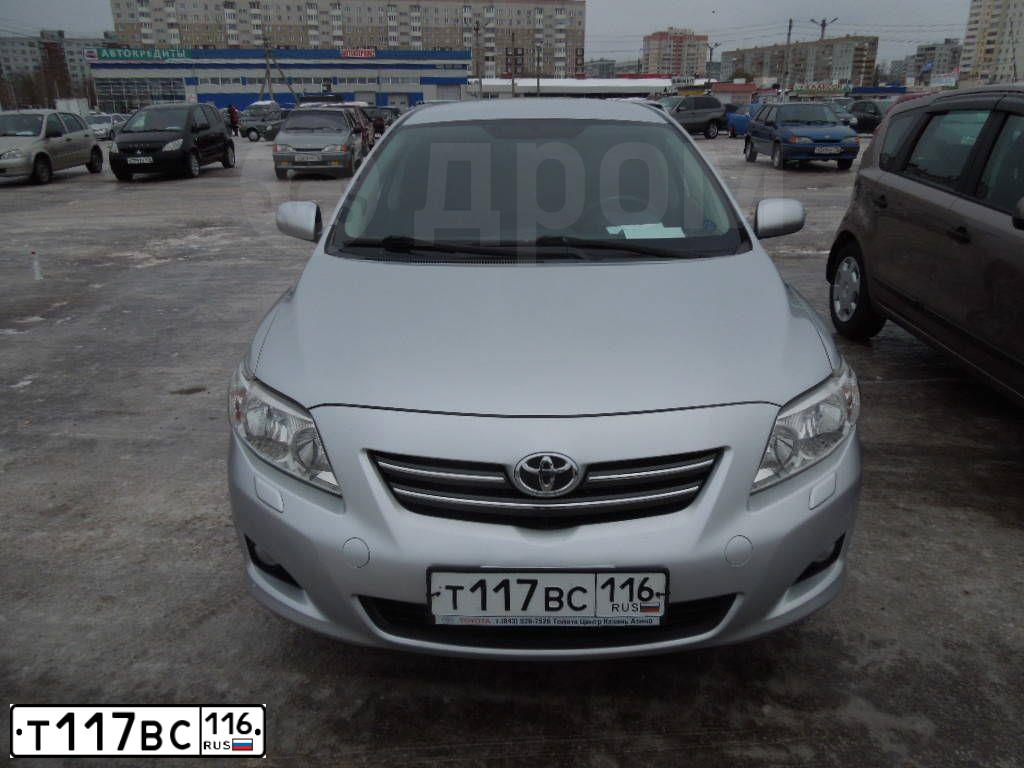 Фото автомобиля TOYOTA COROLLA, 2007 — госномер Т117ВС116. Цвет: Серебристый