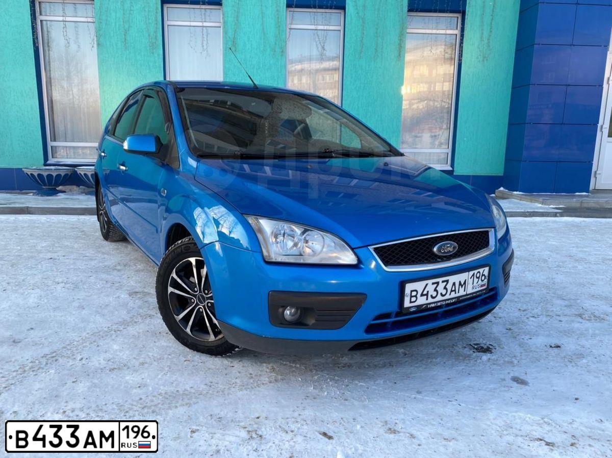 Фото автомобиля FORD FOCUS, 2007 — госномер В433АМ196. Цвет: голубой