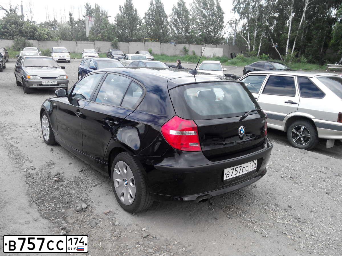 Фото автомобиля BMW SERIE 1, 2009 — госномер В757СС174. Цвет: ЧЕРНЫЙ