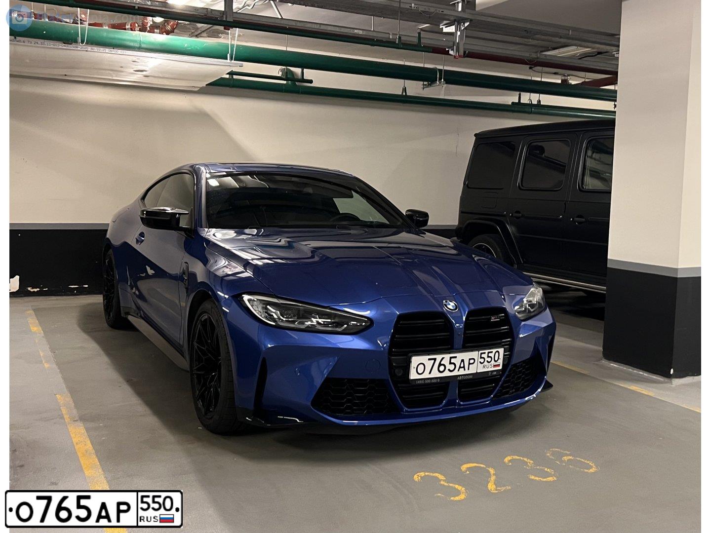 Фото автомобиля BMW БМВ M4 COMPETITION  M XDRIVE, 2023 — госномер О765АР550. Цвет: синий