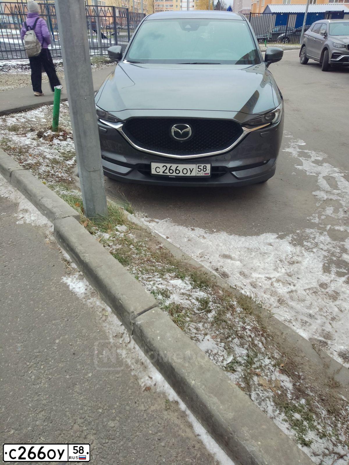 Фото автомобиля MAZDA CX5, 2020 — госномер С266ОУ58. Цвет: СЕРЫЙ
