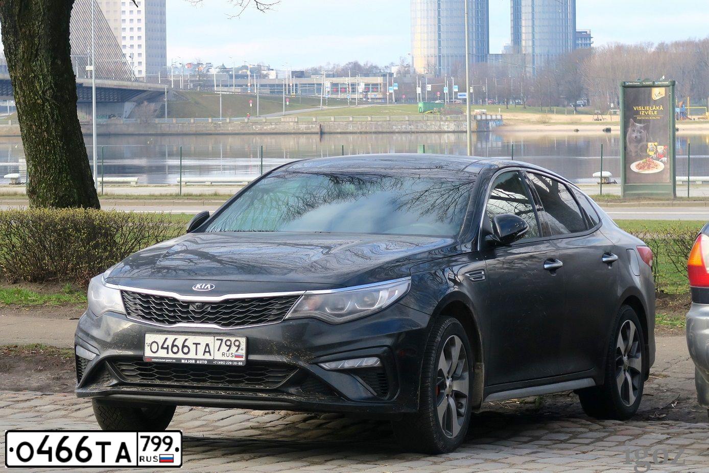 Фото автомобиля KIA MAGENTIS / OPTIMA, 2019 — госномер О466ТА799. Цвет: ЧЕРНЫЙ