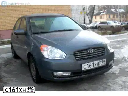 Фото автомобиля HYUNDAI VERNA, 2007 — госномер Н017ТТ32. Цвет: Серый