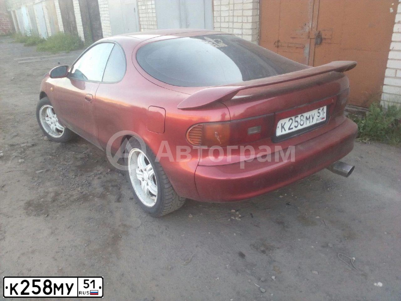 Фото автомобиля TOYOTA CELICA, 1990 — госномер К258МУ51. Цвет: Красный