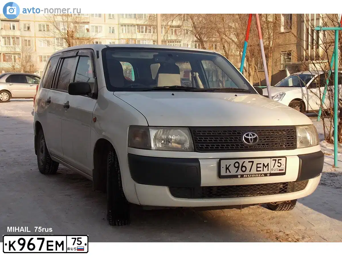Фото автомобиля TOYOTA PROBOX, 2002 — госномер К967ЕМ75