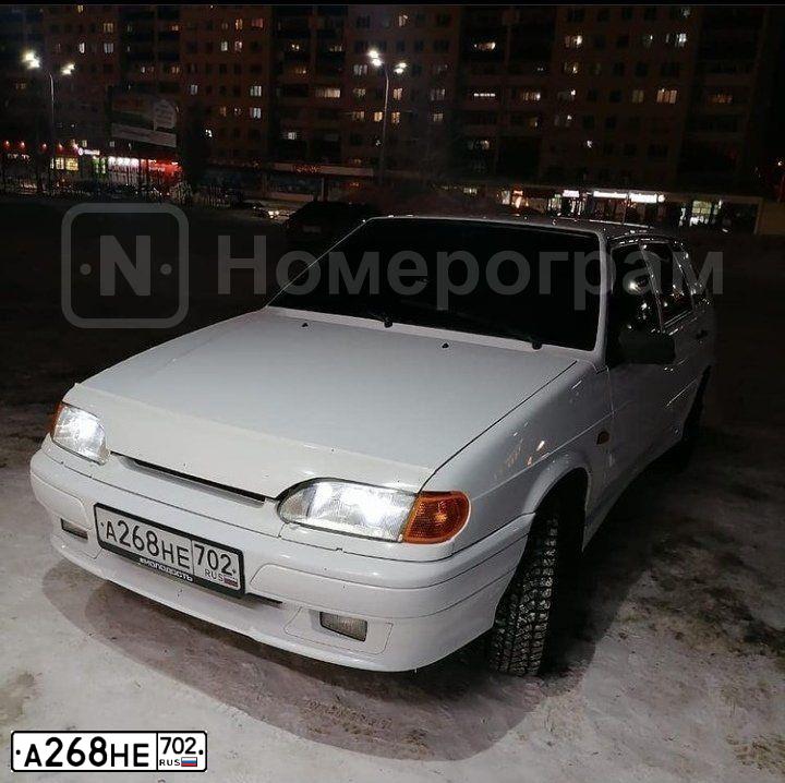 Фото автомобиля LADA 2114 SAMARA, 2013 — госномер А268НЕ702. Цвет: Белый