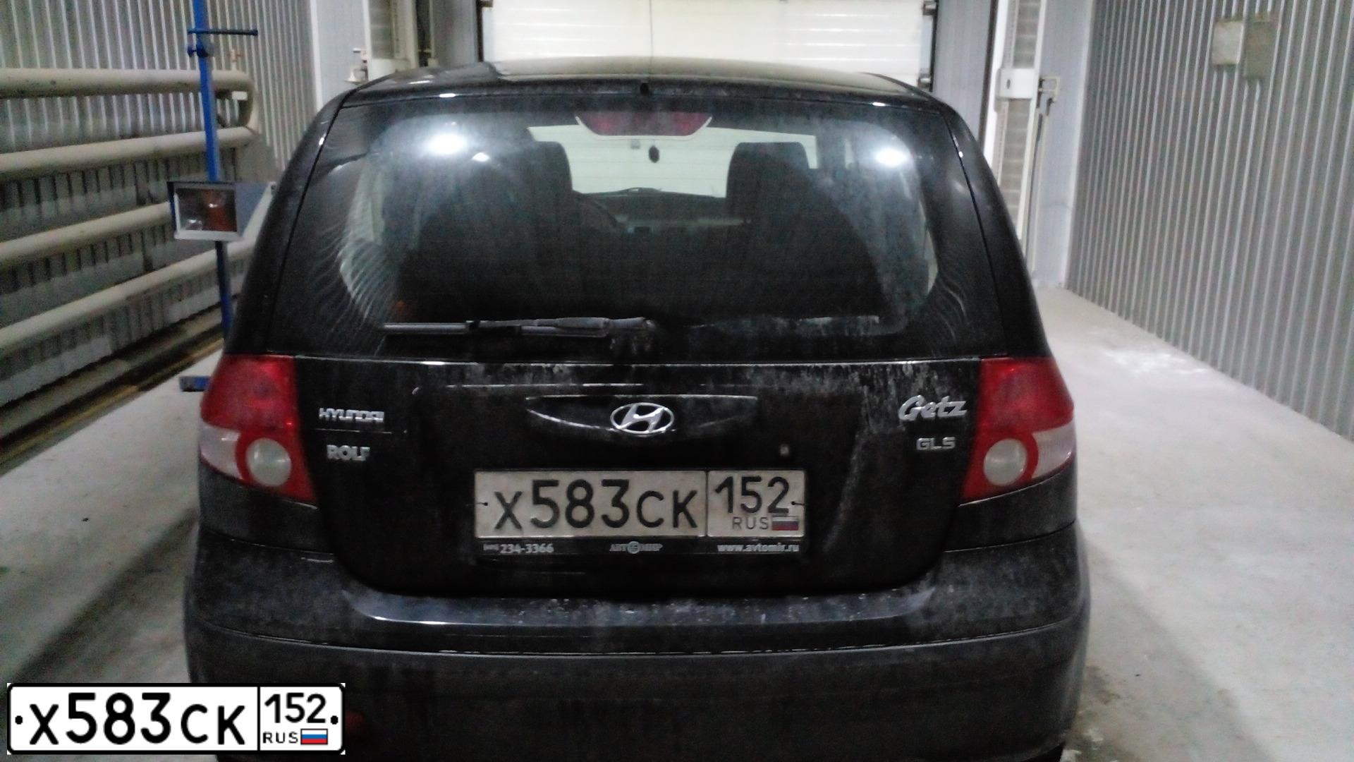 Фото автомобиля HYUNDAI GETZ, 2005 — госномер У758СУ150. Цвет: ЧЕРНЫЙ